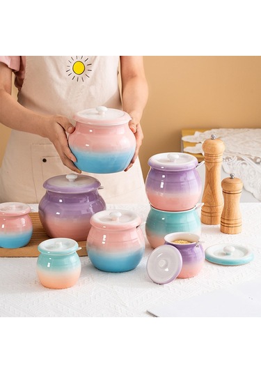 Suntek Mutfak Teneke Kutu 680ml Multiuse Seramik Yeşil