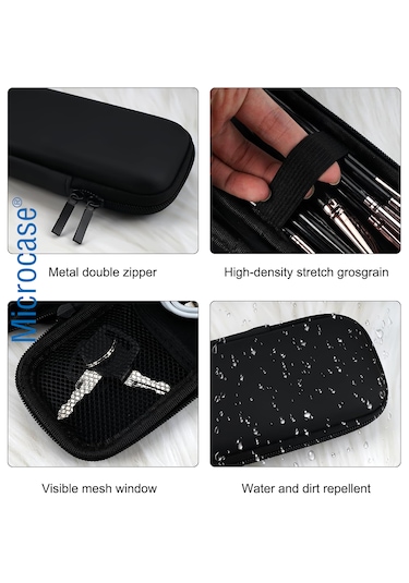 Dokunmatik Kalem Pencil Kalemlik Fırça Set Kulaklık Kablo Organizer Kılıfı 21x9cm Al5356 Siyah