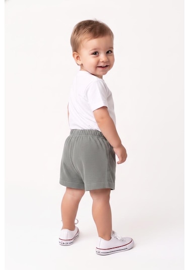 MiaBaby Bebek Müslin Şort Taş