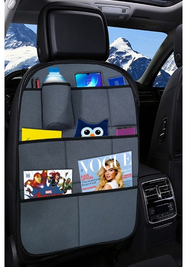 Elit Füme Araç Koltuk Arkası Organizer - Eşya Düzenleyici