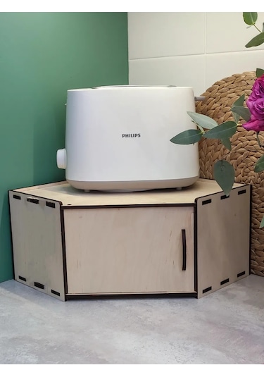 Woodiks Köşe Ekmek Kutusu Ahşap Kapaklı 328083650 Bej Açık