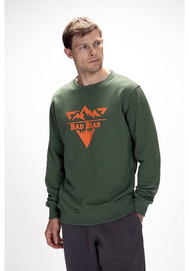 Bad Bear Erkek Sweatshırt Mountaın Crewneck 25.02.12.027 Yeşil