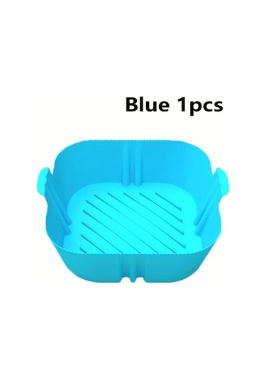 Mavi Silikon Hava Fritözler Fırın Pişirme Tepsisi Yeniden Kullanılabilir Airfryer Silikon Sepet Pizza Kızarmış Tavuk Airfryer Tava Astarı Mavi