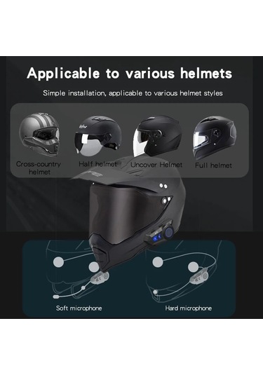 Jokmae Motosiklet Kask Kulaklık Bluetooth 5.0 Kablosuz Kulaklık Hands-free Tüm Kasklar İçin