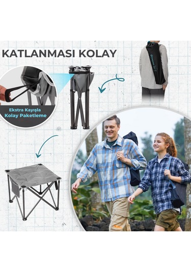 Fundango Cozy Stool Plus Ultra Konforlu Destekli Katlanır Tabure Grey Gri