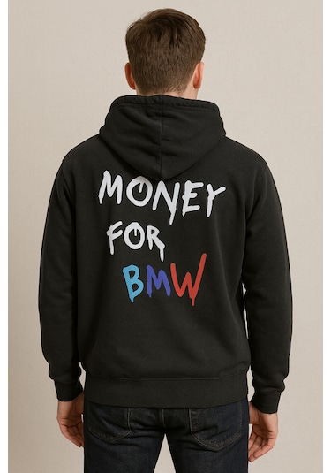 Hmo Store Unisex Bmw Logolu Spor Şık Hoodie Rahat Ve Tarz Siyah