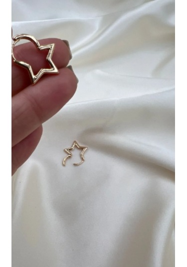 Bb Çelik Yıldız Küpe Altın - Beyaz