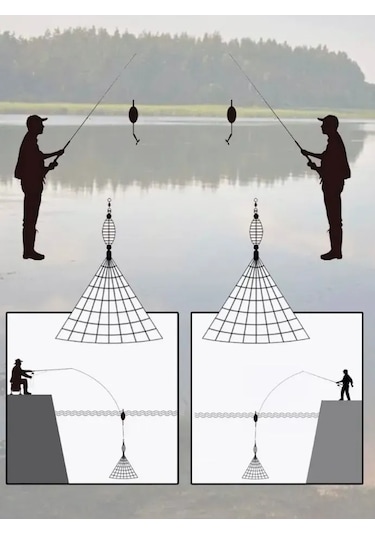 Qingmipy Balık Tutma Ağı Seti - 5 Gözlü Balık Avı Aksesuarı