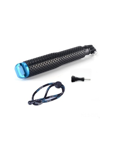 Dofolink Alüminyum 19 İnçli Gopro Üç Yönlü Akıllı Telefon Stabu Spor Kamera Dalış Çubuğu Mavi Siyah