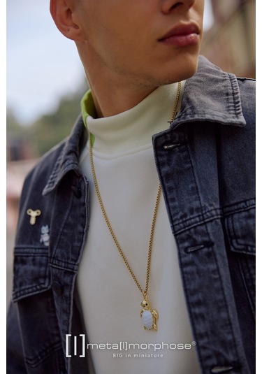 Metalmorphose Kaplumbağa Kolye Altın - Beyaz