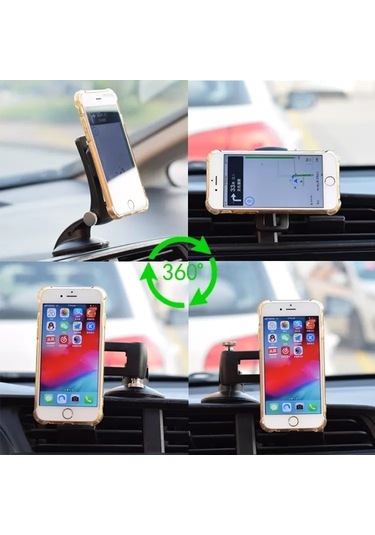 Sones Çok Fonksiyonlu Araba Merkezi Konsol Pano Vantuz Manyetik Telefon Tutucu Yeşil