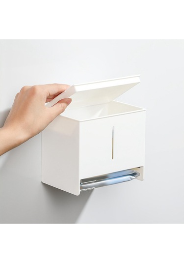 Homyl Duvara Monte Doku Kutusu Kapağı Beyaz-12x13.5x9.2cm Beyaz 12x13.5x9.2cm