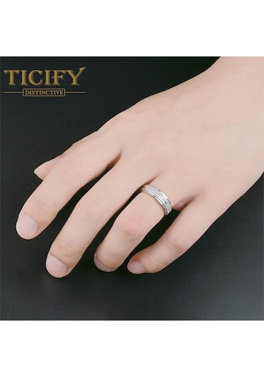 Siyah Işık Lüks Tasarım Sensörü Titanyum Çelik Yüzük Oyma Heykel Mat Hiçbir Renk Niş Çift Yüzük Moda Takı 8 Siyah