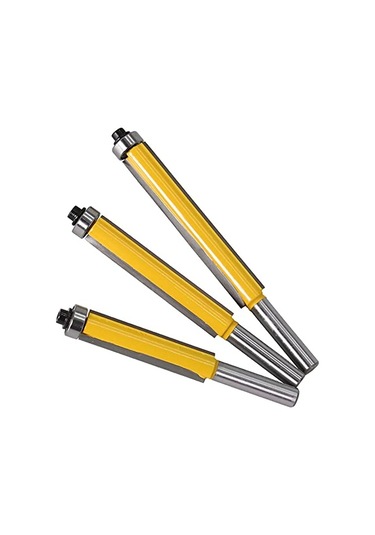 Jinchao-router Bit, 3pc 8mm Shank Flush Trim Yönlendirici Biti Ahşap Şablon Desen Bit Tungsten Karbür Freze Kesici, Ev Diy İçin Renk