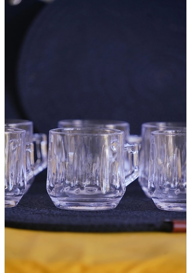 Panayır Home Blinkmax Kulplu Şeffaf 6'lı Fincan Bardak Gls-200 Şeffaf