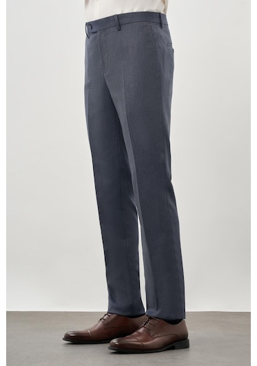 Lacivert Düz Gabardin Esnek Yan Cep Slim Fit Classic Pantolon 1003245209 204 Lacivert