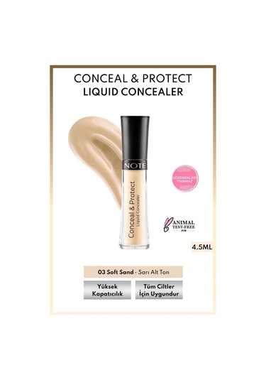 Conceal & Protect Concealer Likit Göz Altı Kapatıcısı - 03 Soft Sand 03