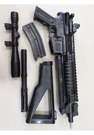 Lazerli Mermi Atan Tüfek 82cm Dipçikli Silah  Şarjörlü