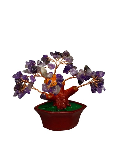 Ametist Doğal Taşlı Bonsai Hayat Ağacı - Dekoratif Ve Şifalı Ener