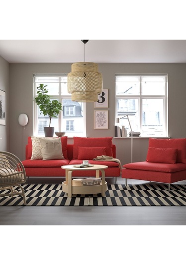 3'lü Kanepe, Tonerud Kırmızı, Kolçaksız 2Açık Ceviz