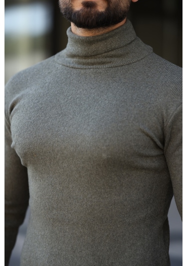 3'lü Paket Yarım Boğazlı Erkek Kazak Siyah - Gri