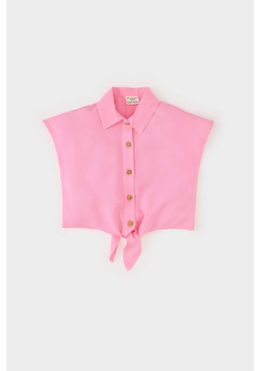 DeFacto Kız Bebek Gömlek Yaka Kısa Kollu Gömlek E2897A525SMPN164 Pembe