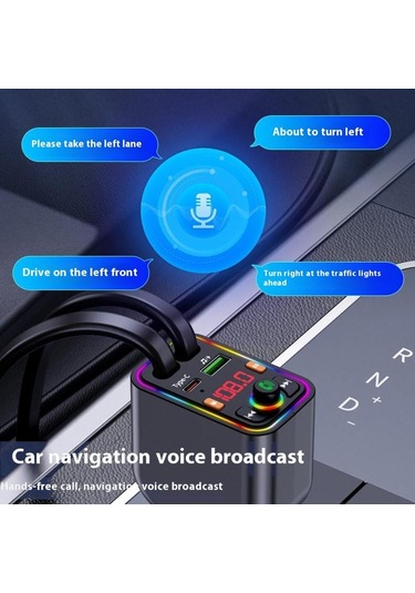 Y6 Geri Çekilebilir Kablo Eq Ayarı Bluetooth Fm Verici Araç Şarj Cihazı Mp3 Çalar