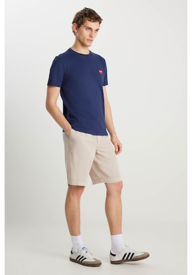 Wrangler Regular Fit Small Logo Lacivert Erkek T-shirt Mw70md3335 Lacivert