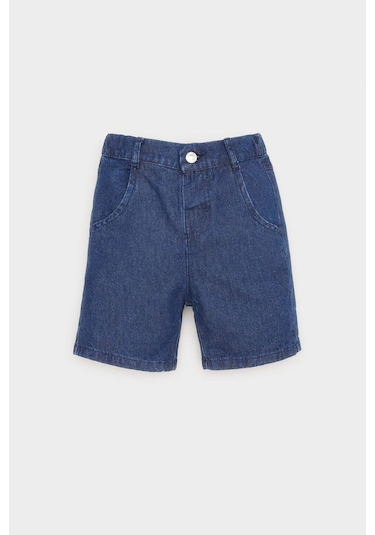 DeFacto Erkek Bebek Basic Düz Jean Şort E8258A525SMNM28 Mavi