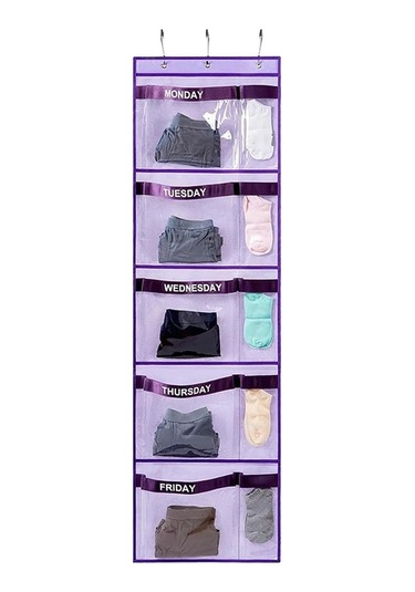 Trendooze Duvara Monte Çanta Tutucu Askı Çantası Mor Takma Sistemli Mor