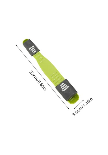 Ayarlanabilir Mutfak Terazisi Ölçü Fincan Çift Uçlu Sekiz Tezgahlar Tuz Çorbası Kahve Çay Tozu Mutfak Aletleri Için Ölçüm Kaşığı Yeşil