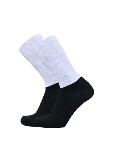 Geeksen Spor Çorabı - Nefes Alabilir, Kaymaz, Erkek Ve Kadın İçin Konforlu Bisiklet & Koşu Çorabı Siyah - Beyaz