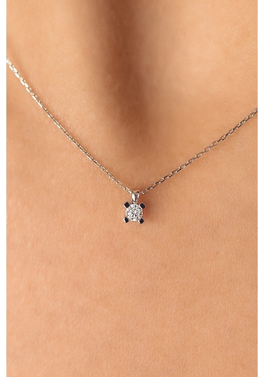 Semizkuyumculuk 14 Ayar Altın Tektaş Kolye