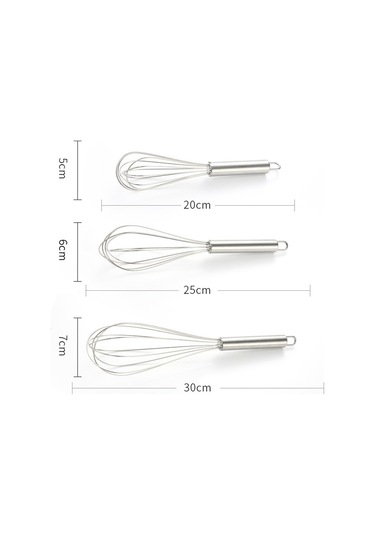 Soulader Manuel Çırpma Teli Paslanmaz Çelik 6'lı Set Ev Mutfağı İçin Kek Hamur Karıştırma Çırpıcı Diğer