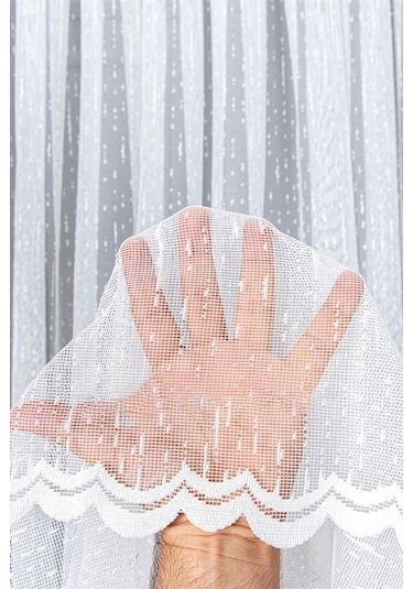 Evdepo Home Kullanıma Hazır Örme Tül Perde (540790588)