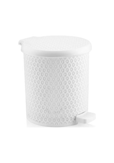 Omnipazar Sy-4313 Safir Plastik Pedallı Çöp Kovası 3,5 Lt Beyaz