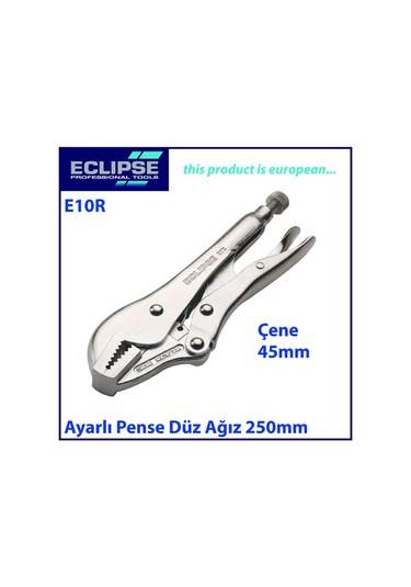 Eclipse E10R Ayarlı Pense Düz Çene 250 Mm