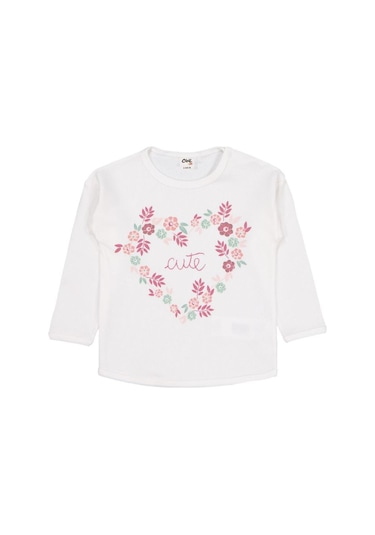 Civil Baby Cute Çiçek Baskılı 6-18 Ay Sweatshirt - Ekru