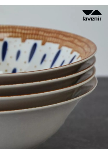 Lavenir Porselen Salata Kasesi Seti 590 Ml 4 Parça Vintage 265496937 Kahverengi