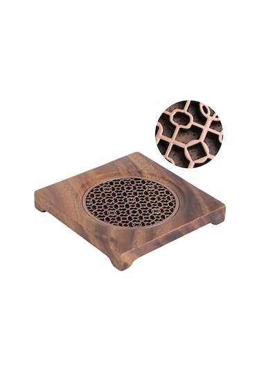 Symbee Ahşap Ve Metal Isı Yalıtımı Fincan Altlığı, Ev Ve Çay Odası İçin Pratik Ve Estetik Çay Seti Aksesuarı Diğer