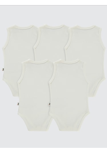Civil Baby Bebek 5'li Çıtçıtlı Badi 3-9 Ay Beyaz Beyaz