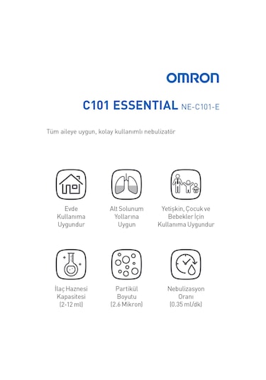 Omron C101 Essential, Tüm Ailenin Kullanımına Uygun Nebulizatör