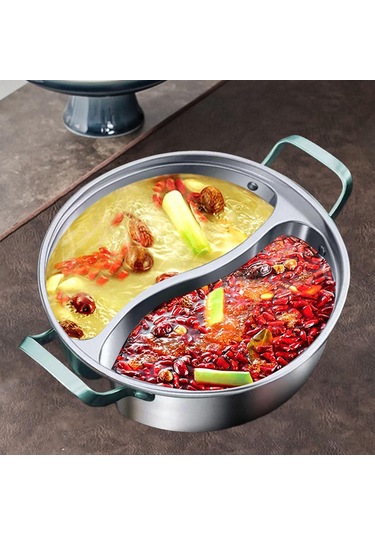 Homyl Çin Shabu Tenceresi 316 Paslanmaz Çelik Tencere 34cm