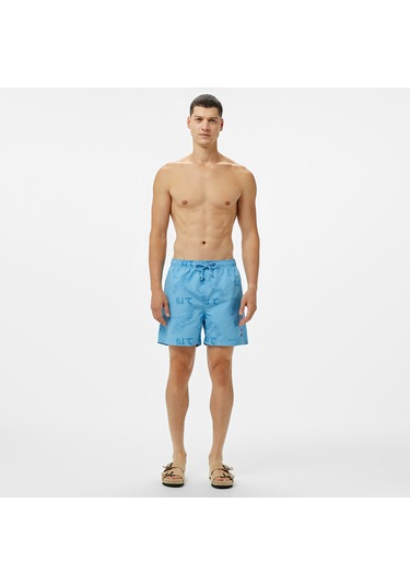 Unıted4 Classic Erkek Mavi Deniz Şortu Düz Surry Mavi