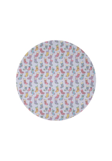 Noel Desenli 47 İnç Yuvarlak Flanel Battaniye, Yetişkin Ve Çocuk İçin, Yumuşak, Rahat Ve Hafif Noel Çorap Pastel Tonlu