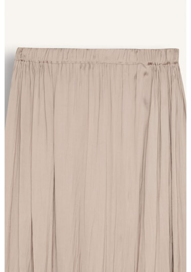 DeFacto A Kesim Basic Düz Saten Maxi Etek D2139AX24WNBG705 Bej