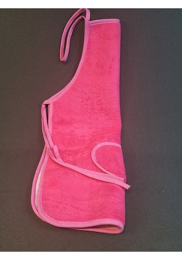 Peluş Mutfak Önlüğü / Su Geçirmez Pembe Ve Sarı Başak Ev Tekstili