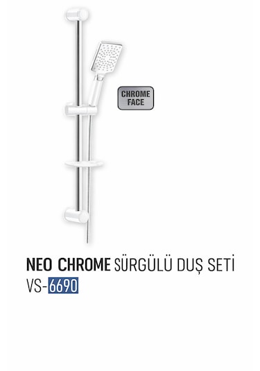Neo Chrome Sürgülü Duş Seti Krom