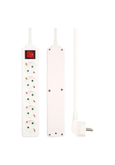 Philips SPS1050A/51 Tam Bakır Kablolu 5'li Çocuk Korumalı Priz 2 Metre Beyaz