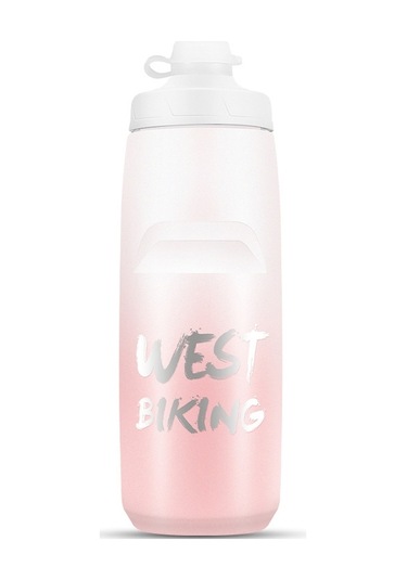 Batı Bisiklet 750ml Bisiklet Su Şişesi Taşınabilir Açık Bisiklet Su Bardağı, Renk: Beyaz Pembe Degrade Diğer